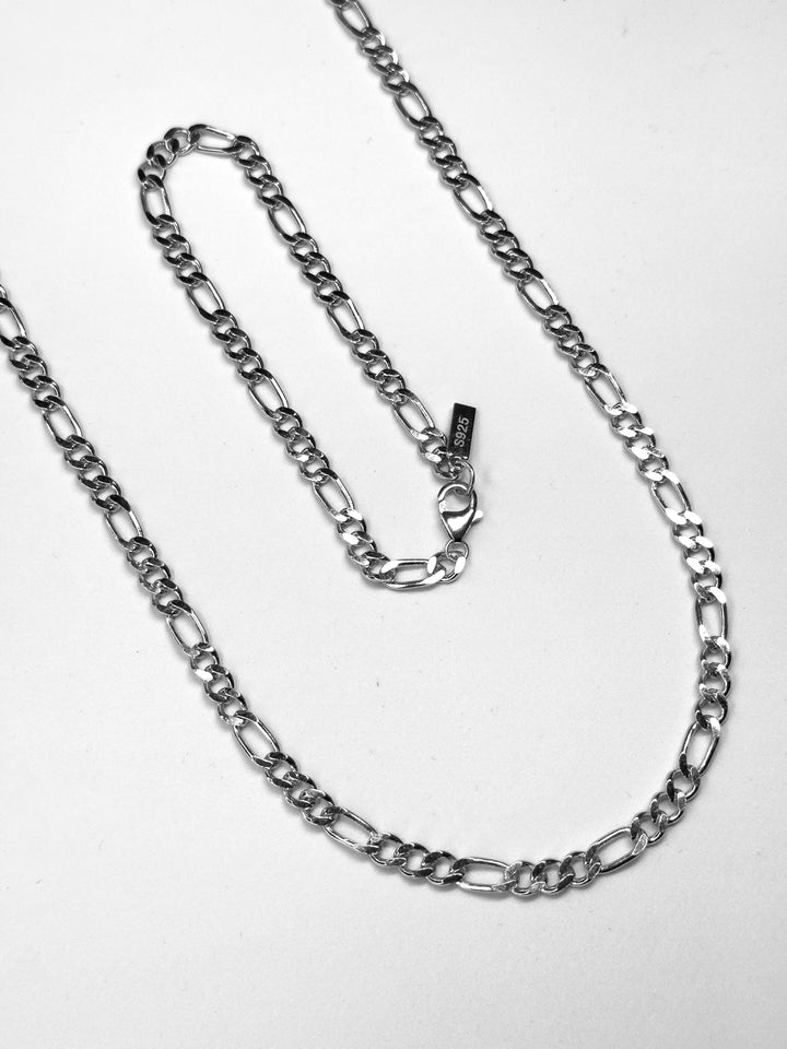 Figaro Chain & Bracelet Set aus S925 Sterling Silber - 5mm